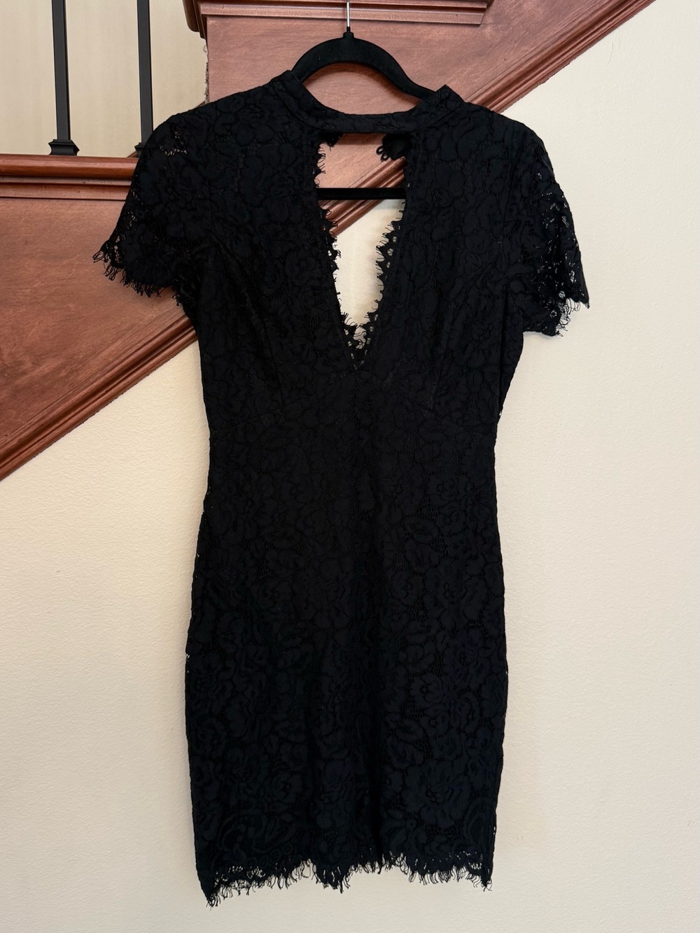 Lush Black Lace Mini Dress